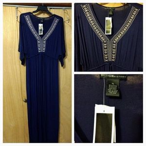 XL Floor length Navy dress NWT
